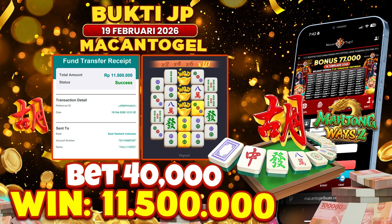 MACANTOGEL JACKPOT PERMAINAN SLOT PG SOFT MAHJONG WAYS Rp.11.500.000,- LUNAS
